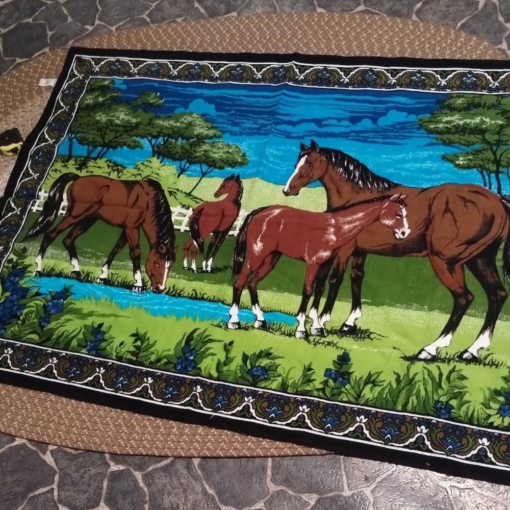 Turkish Tapestry Horses VINTAGE